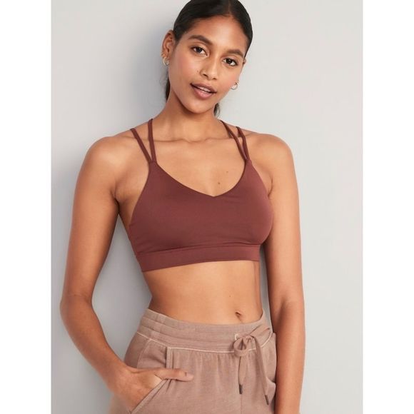 Old Navy Other - NWT Old Navy Light Support Strappy V-neck Sports Bra in Molasses Candy